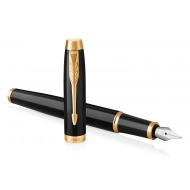 PARKER IM Stylo plume - Noir - plume moyenne - encre bleue - Coffret cadeau