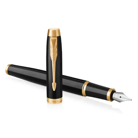 PARKER IM Stylo plume, Noir, plume moyenne, encre bleue, Coffret cadeau