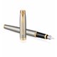 PARKER IM Stylo plume, métal brossé, plume moyenne, encre bleue, Coffret cadeau