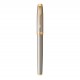 PARKER IM Premium Stylo plume, gris argenté, plume fine, encre bleue, Coffret cadeau