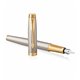 PARKER IM Premium Stylo plume, gris argenté, plume fine, encre bleue, Coffret cadeau