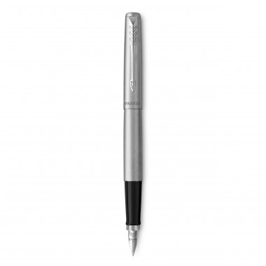 PARKER Jotter Stylo plume - acier - plume moyenne - encre bleue - Coffret cadeau