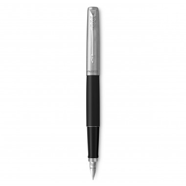 PARKER Jotter Stylo plume, acier, plume moyenne, encre bleue, Coffret cadeau