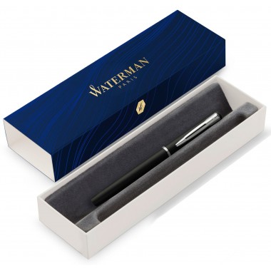 WATERMAN Graduate Allure Stylo plume -  laque noire satinée - plume fine - cartouche encre bleu - Coffret cadeau