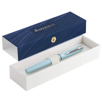 WATERMAN Allure Pastel Stylo plume, bleu pastel, plume fine, encre bleue, Coffret cadeau