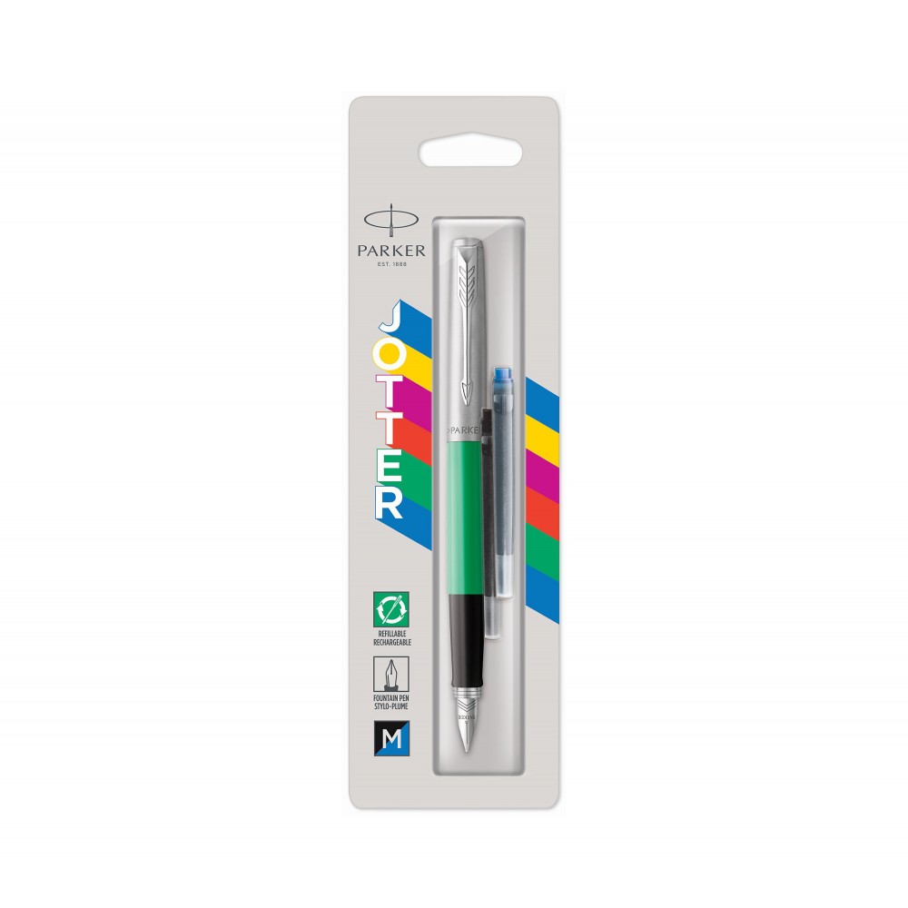 sous blister JOTT PARKER Jotter Originals Stylo plume Plume moyenne vert 