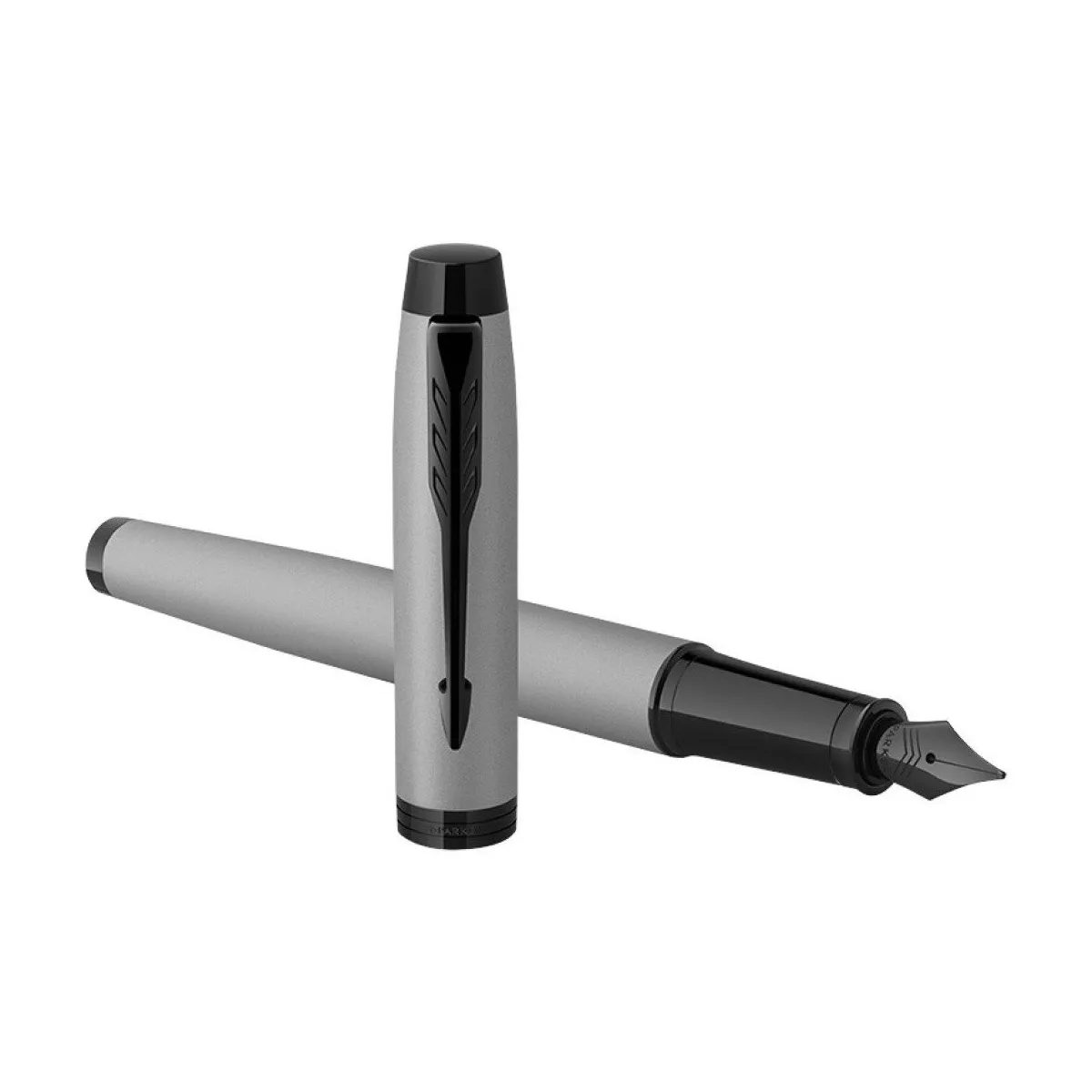 PARKER IM Monochrome Stylo plume, Gris mat, Plume moyenne, encre bleue, Coffret cadeau