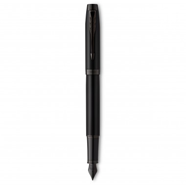 PARKER IM Monochrome Stylo plume - Noir Mat - Plume fine - encre bleue - Coffret cadeau