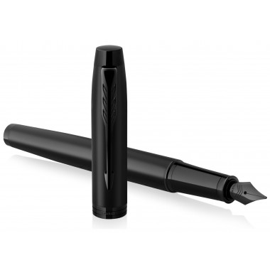 PARKER IM Monochrome Stylo plume, Noir Mat, Plume fine, encre bleue, Coffret cadeau