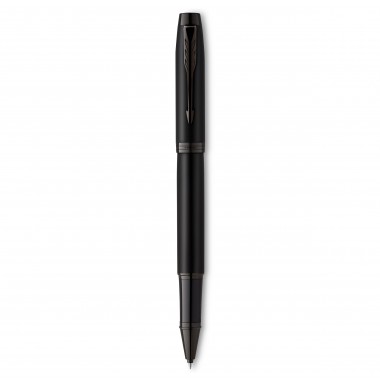 PARKER IM Monochrome Stylo Roller - Noir Mat - Recharge noire pointe fine - Coffret cadeau