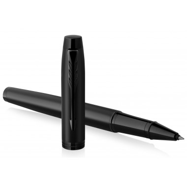 PARKER IM Monochrome Stylo Roller, Noir Mat, Recharge noire pointe fine, Coffret cadeau