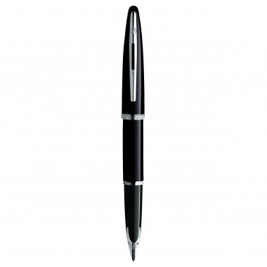 WATERMAN Carène Stylo plume - Noir brillant - plume moyenne 18K - encre bleue - Coffret cadeau