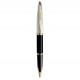 WATERMAN Carène Deluxe Stylo plume - Noir brillant et plaqué argent - plume fine 18K - Coffret cadeau