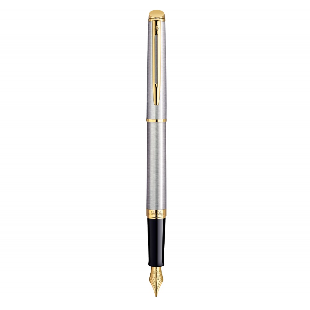 WATERMAN Hemisphere Stylo plume - acier inoxydable - plume moyenne - encre bleue - Coffret cadeau WATERMAN Hemisphere Stylo plume - acier inoxydable - plume moyenne - encre bleue - Coffret cadeau