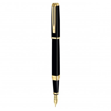 WATERMAN Exception Stylo plume fin - Noir - plume moyenne 18K - encre bleue - Coffret cadeau