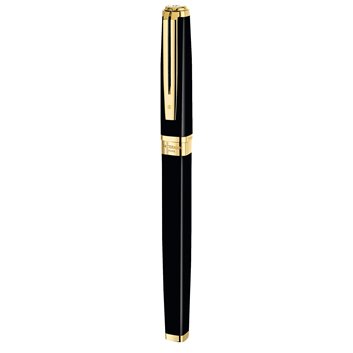 WATERMAN Exception Stylo plume fin, Noir, plume moyenne 18K, encre bleue, Coffret cadeau