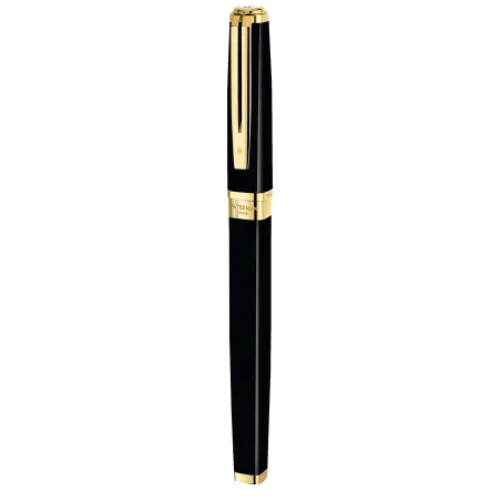 WATERMAN Exception Stylo plume fin, Noir, plume moyenne 18K, encre bleue, Coffret cadeau