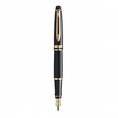 WATERMAN Expert Stylo plume - Noir - plume fine - cartouche encre bleue - Coffret cadeau