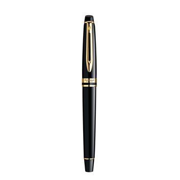 WATERMAN Expert Stylo plume - Noir - plume fine - cartouche encre bleue - Coffret cadeau