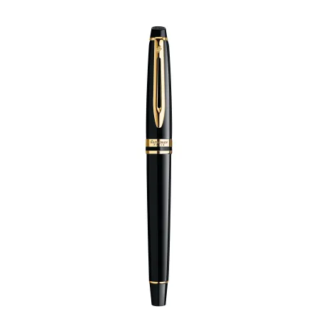 WATERMAN Expert Stylo plume, Noir, plume fine, cartouche encre bleue, Coffret cadeau