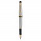 WATERMAN Expert Stylo plume - Acier Inoxydable - plume fine - cartouche encre bleue - Coffret cadeau