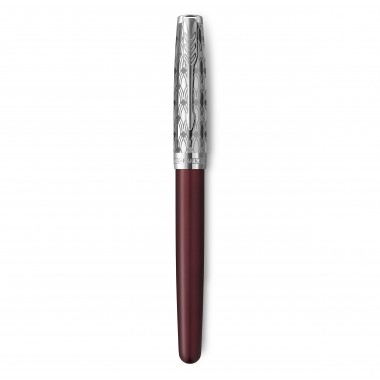 PARKER Sonnet Premium - Stylo plume - Métal et Laque Rouge - Plume moyenne 18k - Coffret cadeau