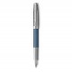 PARKER Sonnet Premium - Stylo plume - Métal & Laque Bleu - Plume fine 18k - encre noire - Coffret cadeau