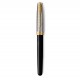 PARKER Sonnet Premium, Stylo plume, Métal et Laque Noire, Plume fine 18k, encre noire, Coffret cadeau