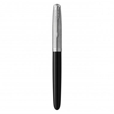 PARKER 51 Stylo Plume - Corps Résine Noire + Capuchon inox poli - Plume fine - Coffret cadeau