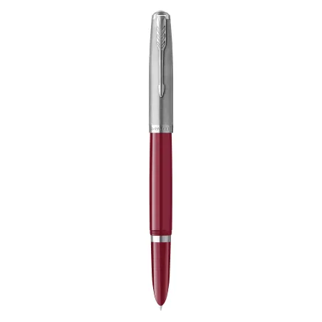 PARKER 51 Stylo Plume - Corps Résine Bordeau + Capuchon inox poli - Plume fine - Coffret cadeau