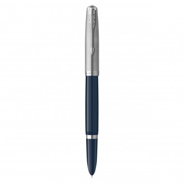 PARKER 51 Stylo Plume - Corps Résine Bleu nuit + Capuchon inox poli - Plume fine - Coffret cadeau