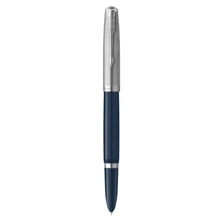 PARKER 51 Stylo Plume - Corps Résine Bleu nuit + Capuchon inox poli - Plume fine - Coffret cadeau