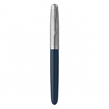 PARKER 51 Stylo Plume - Corps Résine Bleu nuit + Capuchon inox poli - Plume fine - Coffret cadeau