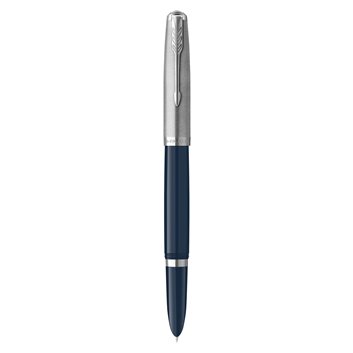 PARKER 51 Stylo Plume - Corps Résine Bleu nuit + Capuchon inox poli - Plume moyenne - Coffret cadeau