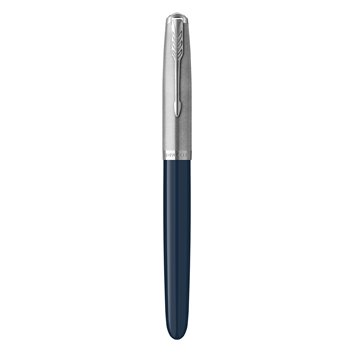 PARKER 51 Stylo Plume, Corps Résine Bleu nuit + Capuchon inox poli, Plume moyenne, Coffret cadeau