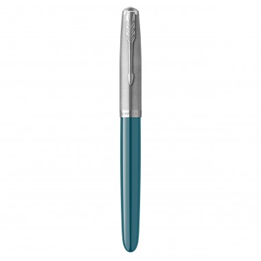 PARKER 51 Stylo Plume - Corps Résine Bleu canard + Capuchon inox poli - Plume fine - Coffret cadeau