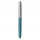 PARKER 51 Stylo Plume, Corps Résine Bleu canard + Capuchon inox poli, Plume fine, Coffret cadeau