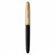 PARKER 51 Deluxe Stylo Plume, Corps Résine Noire + Capuchon plaqué or, Plume fine 18k, Coffret cadeau