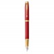 PARKER IM PREMIUM Stylo plume - Rouge - Plume fine - encre bleue - Coffret cadeau