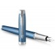 PARKER IM PREMIUM Stylo plume, Bleu gris, Plume fine, encre bleue, Coffret cadeau