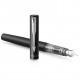 PARKER VECTOR XL Stylo plume, laque noire métallisée sur laiton, plume moyenne, encre bleue, Coffret cadeau