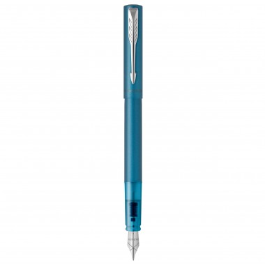 PARKER VECTOR XL Stylo plume - laque turquoise métallisée sur laiton - plume moyenne - encre bleue - Coffret cadeau