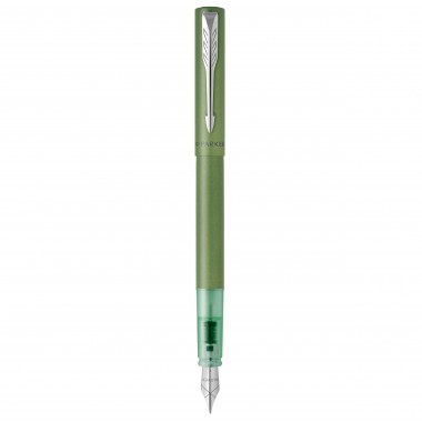 PARKER VECTOR XL Stylo plume - laque verte métallisée sur laiton - plume moyenne - encre bleue - Coffret cadeau