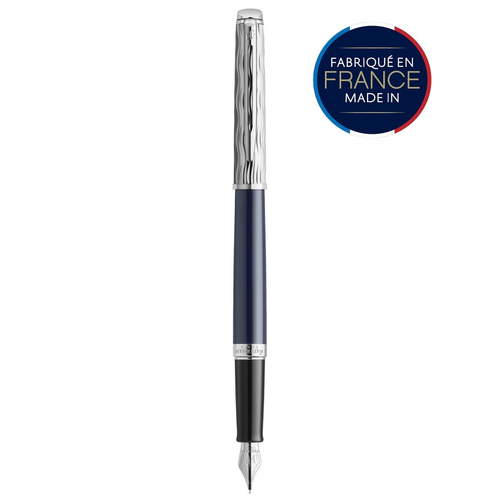 PARKER Jotter Stylo plume, acier, plume moyenne, encre bleue, Coffret cadeau