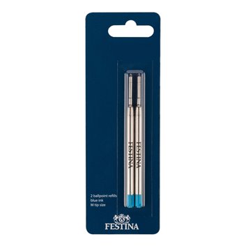 2 Recharge bille FESTINA  metal bleue M