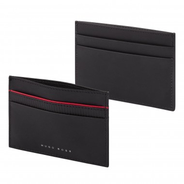 Porte-Cartes Gear Black Design et Robuste avec 5 Fentes en Cuir véritable orné d'un Passepoil Rouge. Visiter la boutique BOSSHugo BOSS 
