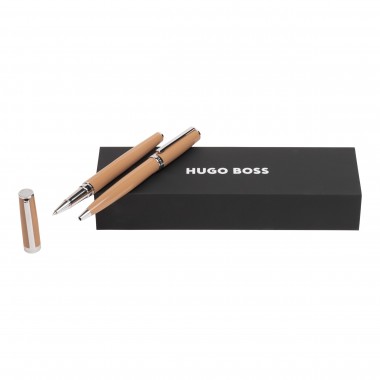 Parure HUGO BOSS Gear Icon Camel (Stylo Bille HUGO BOSS & Roller HUGO BOSS)