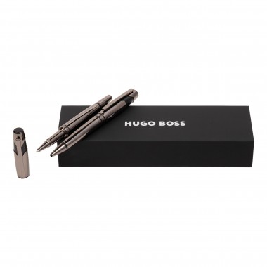 Parure HUGO BOSS Chevron Gun (Stylo Bille HUGO BOSS & Roller HUGO BOSS)