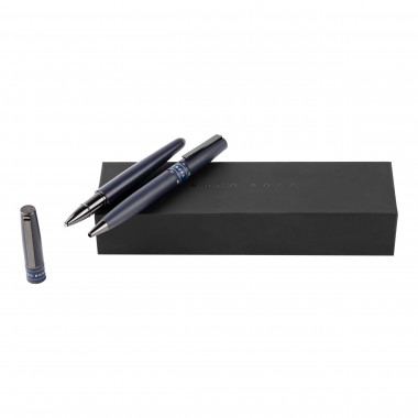 Parure HUGO BOSS Illusion Gear Blue (Stylo Bille HUGO BOSS & Roller HUGO BOSS)