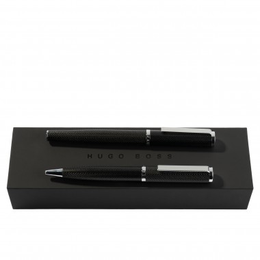 Parure HUGO BOSS Formation Herringbone Chrome (Stylo Bille HUGO BOSS & Stylo Plume HUGO BOSS)